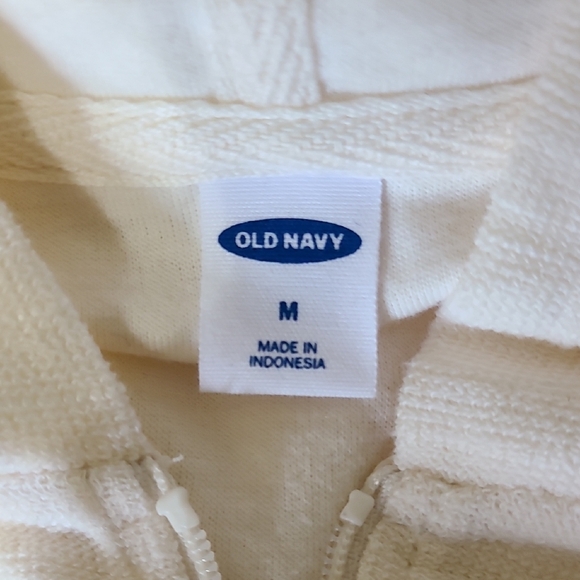 OLD NAVY Women's Cream Full Zip-Up Hoodie - Size Medium - Picture 11 of 12